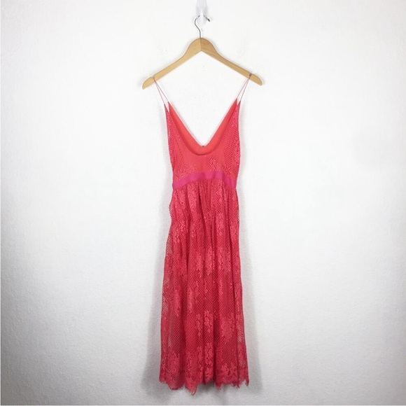Free people match point pink sheer belted lace dress - Picture 13 of 13